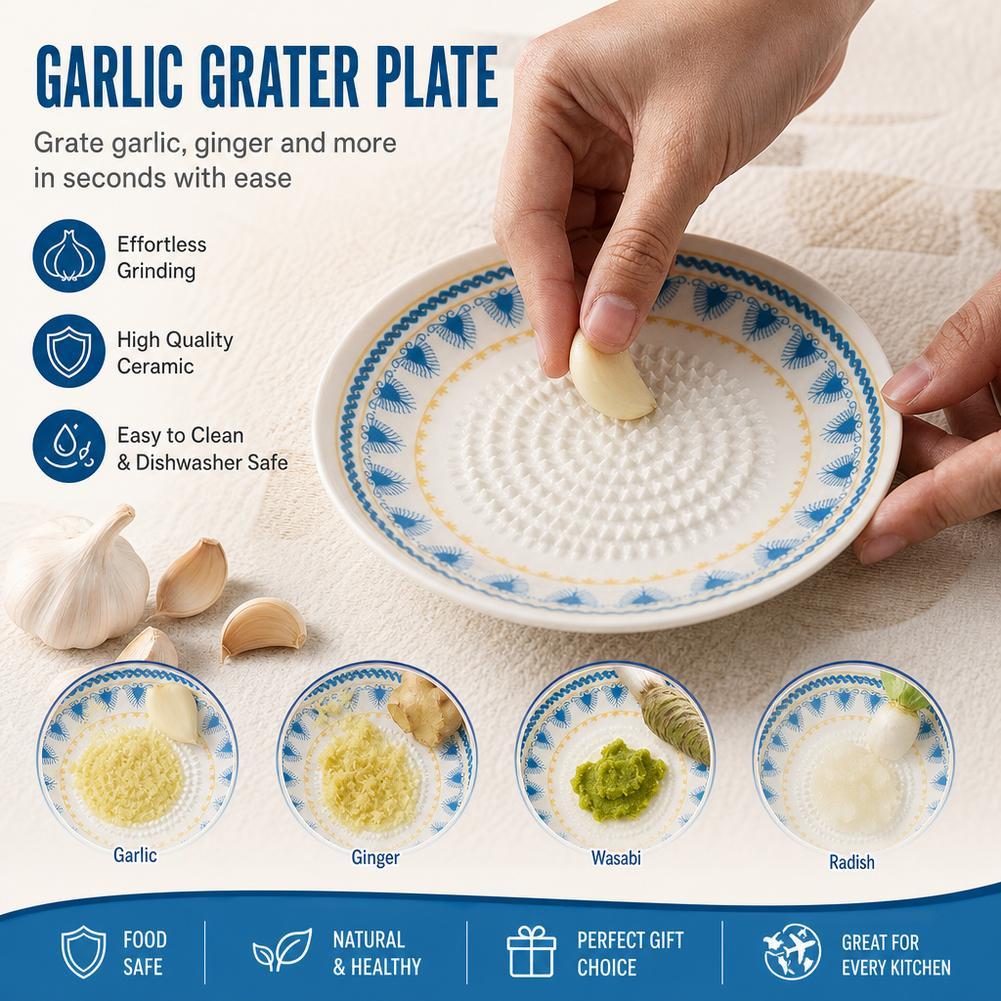 Garlic Grater Plate Ceramic Gi - Turmeric 评论和价格