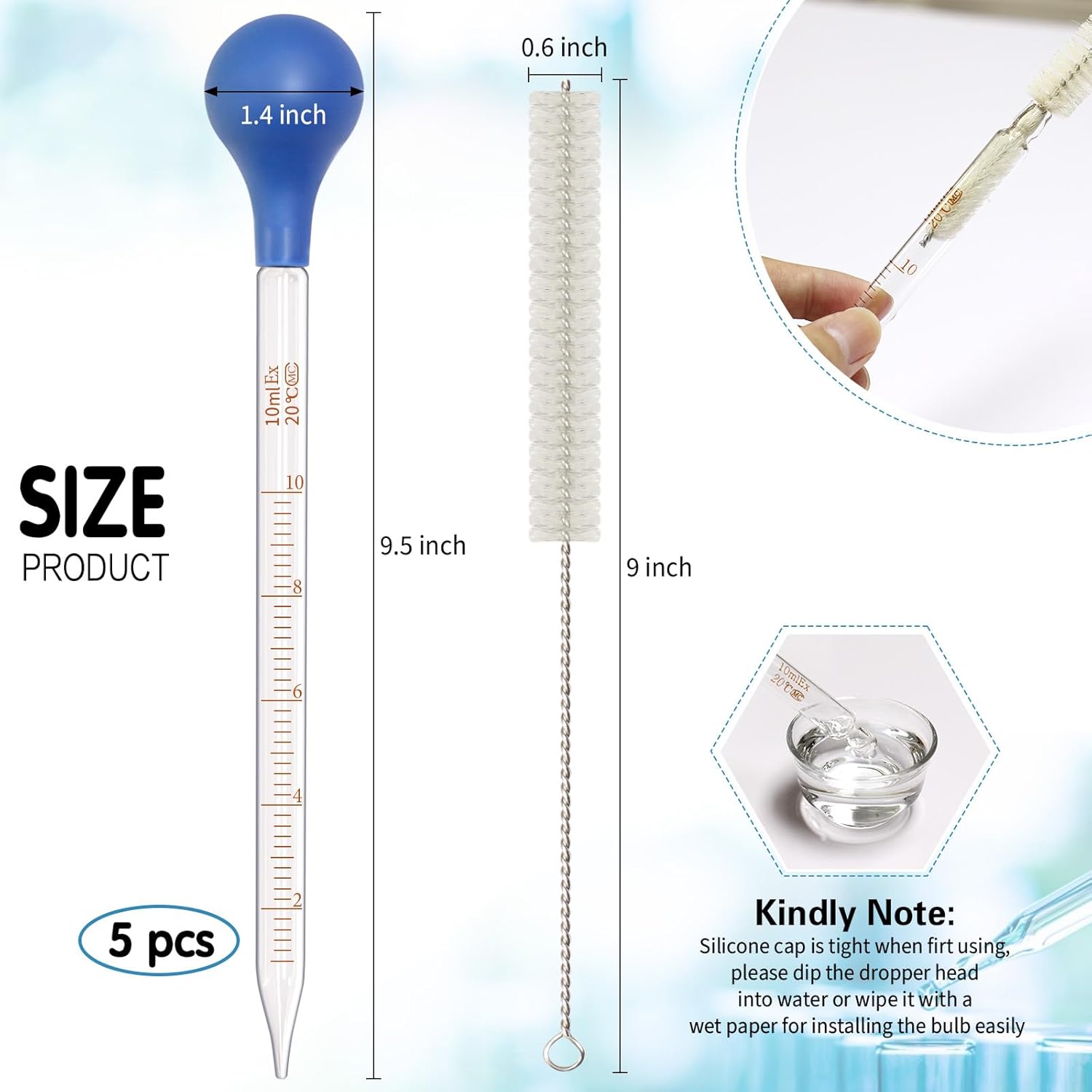 5 Pack 10ml Glass Pipette Drop - Essential Oils 评论和价格